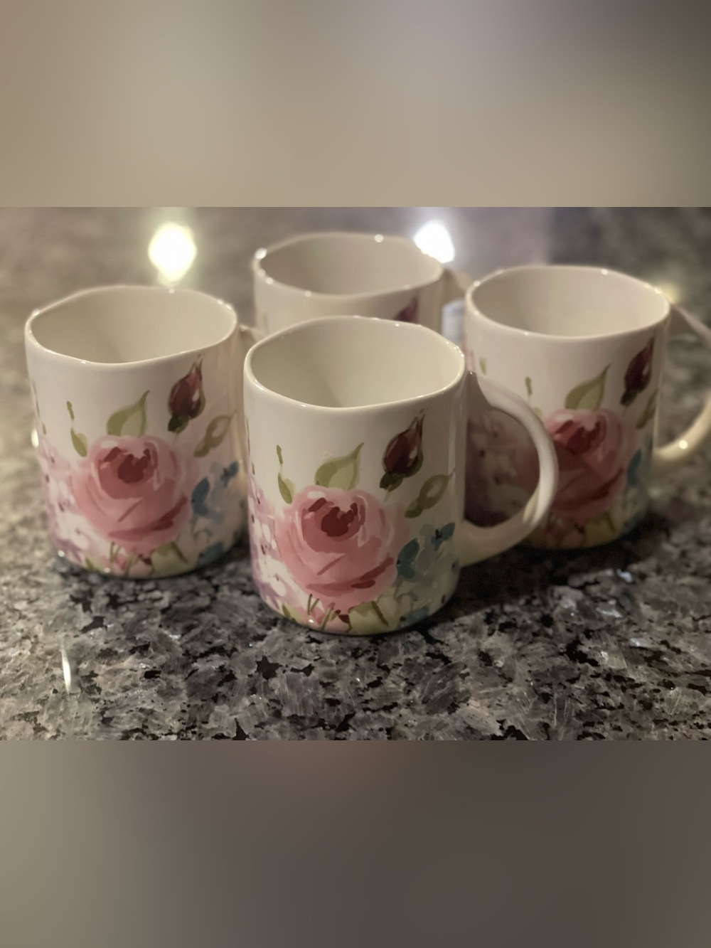 222 Fifth  Floral Fete coffee mugs set of 4